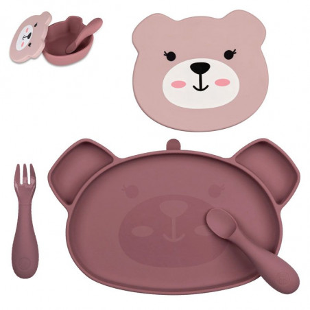 Set repas en silicone Ourson