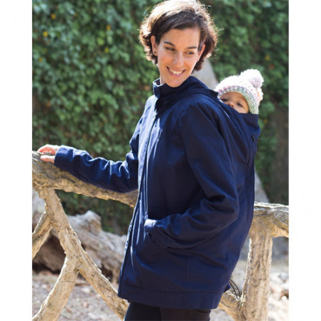 Veste d'hiver de grossesse et de portage bleu marine