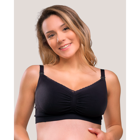 Soutien-gorge d'allaitement en coton bio avec dentelle